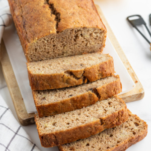 banana bread loaf sliced