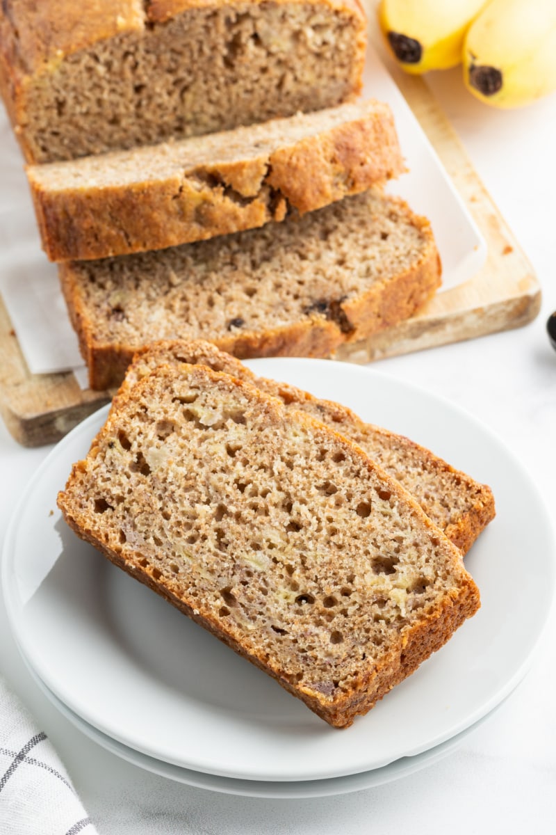 sliced banana bread