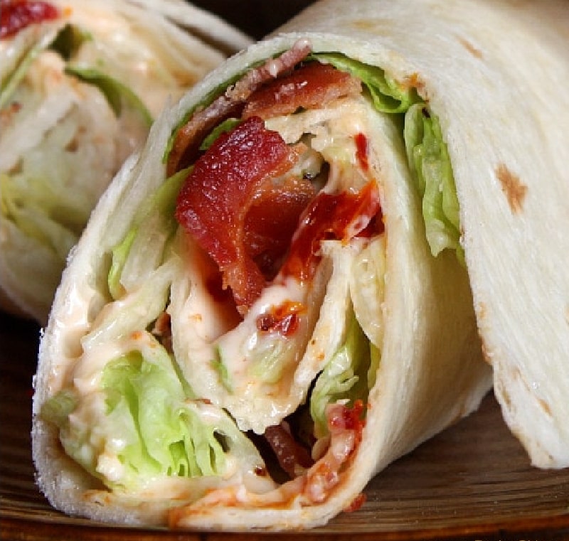 close up blt wrap