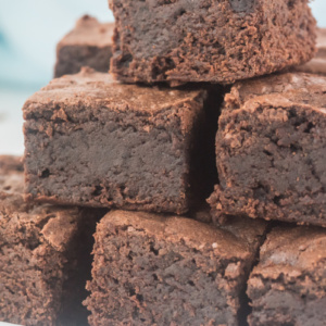 stack of baked spicy brownies