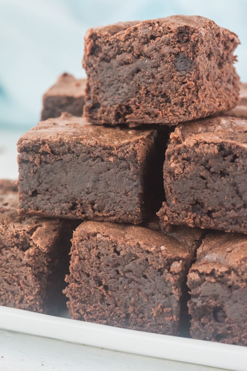 stack of baked spicy brownies