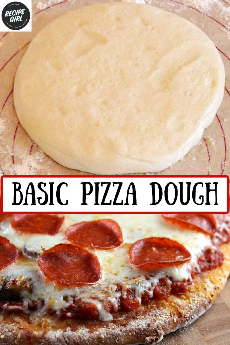 pinterest image for basic pizza dough