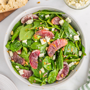 bowl of blood orange spinach salad