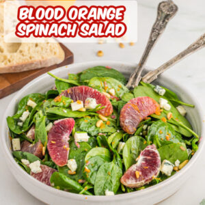 pinterest image for blood orange spinach salad