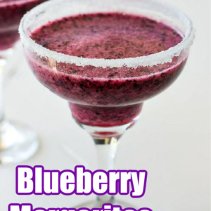 Pinterest pin for blueberry margaritas