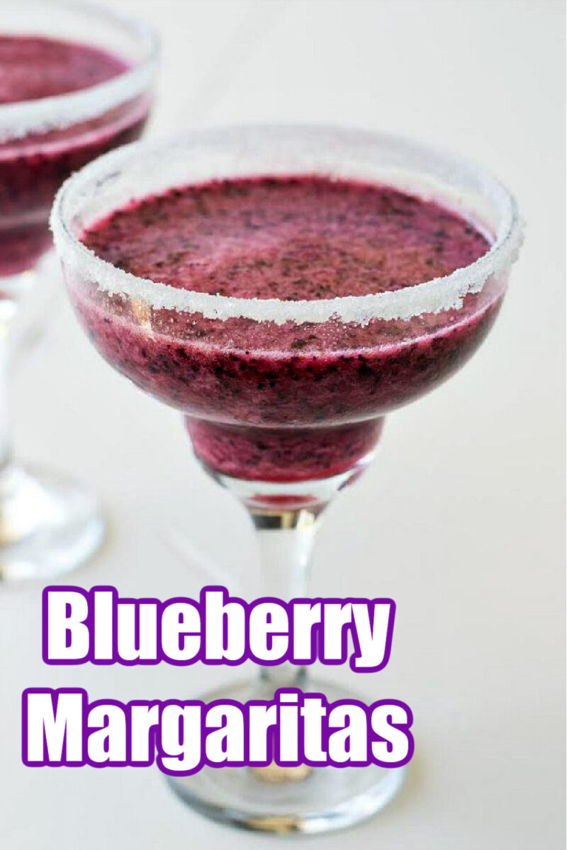 Pinterest pin for blueberry margaritas