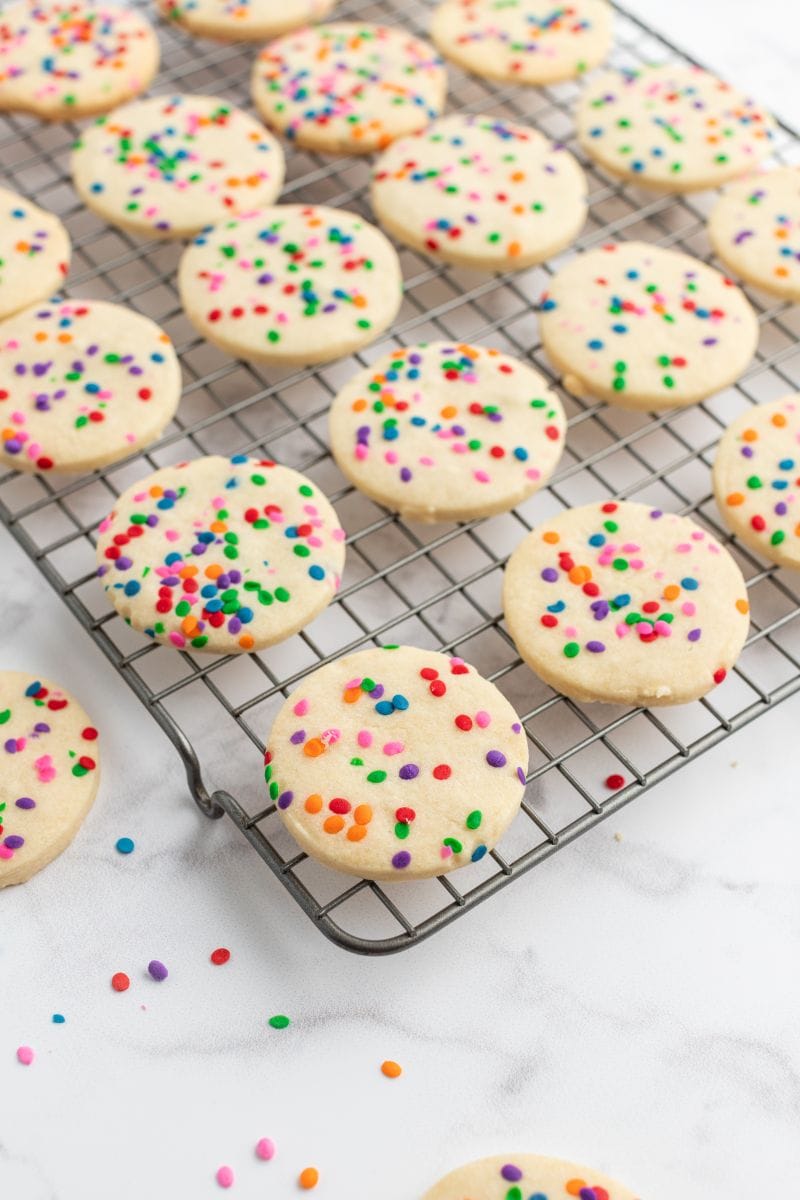 celebration cookies on a cooling rack