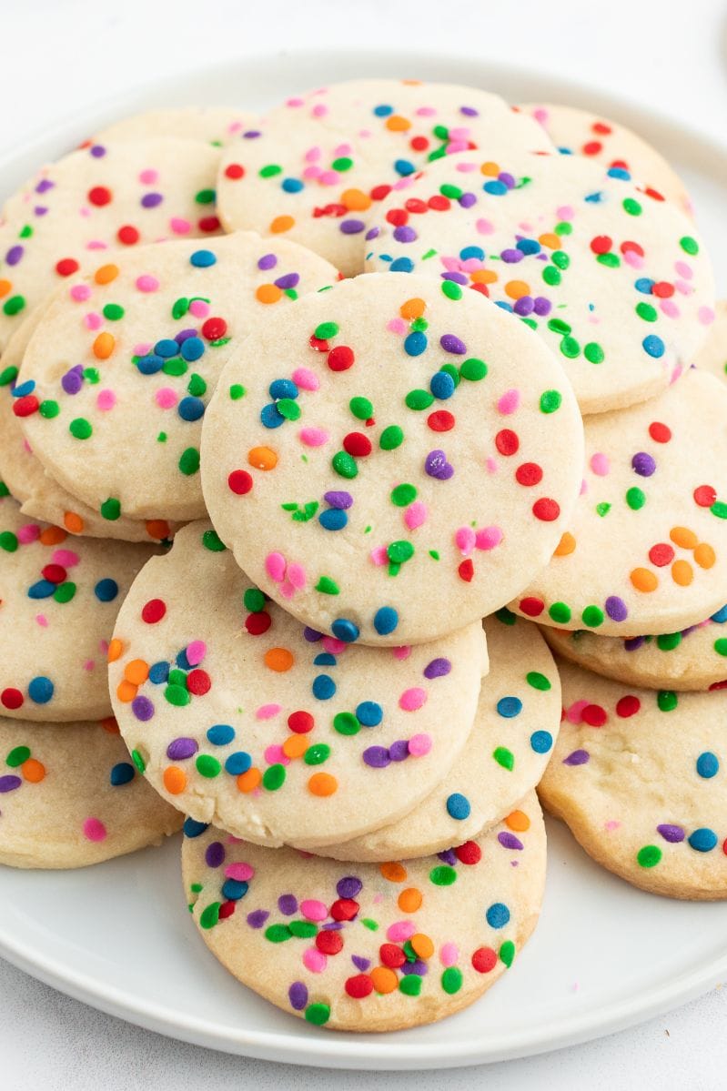 celebration cookies on a white plate