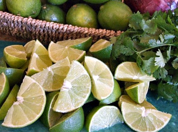 Cut lime wedges