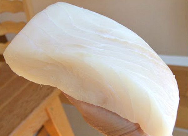 Salt and Pepper Ceviche recipe from RecipeGirl.com #salt #pepper #ceviche #recipe #RecipeGirl A piece of halibut