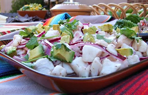 Salt and Pepper Ceviche recipe from RecipeGirl.com #salt #pepper #ceviche #recipe #RecipeGirl Salt and Pepper Ceviche in a bowl