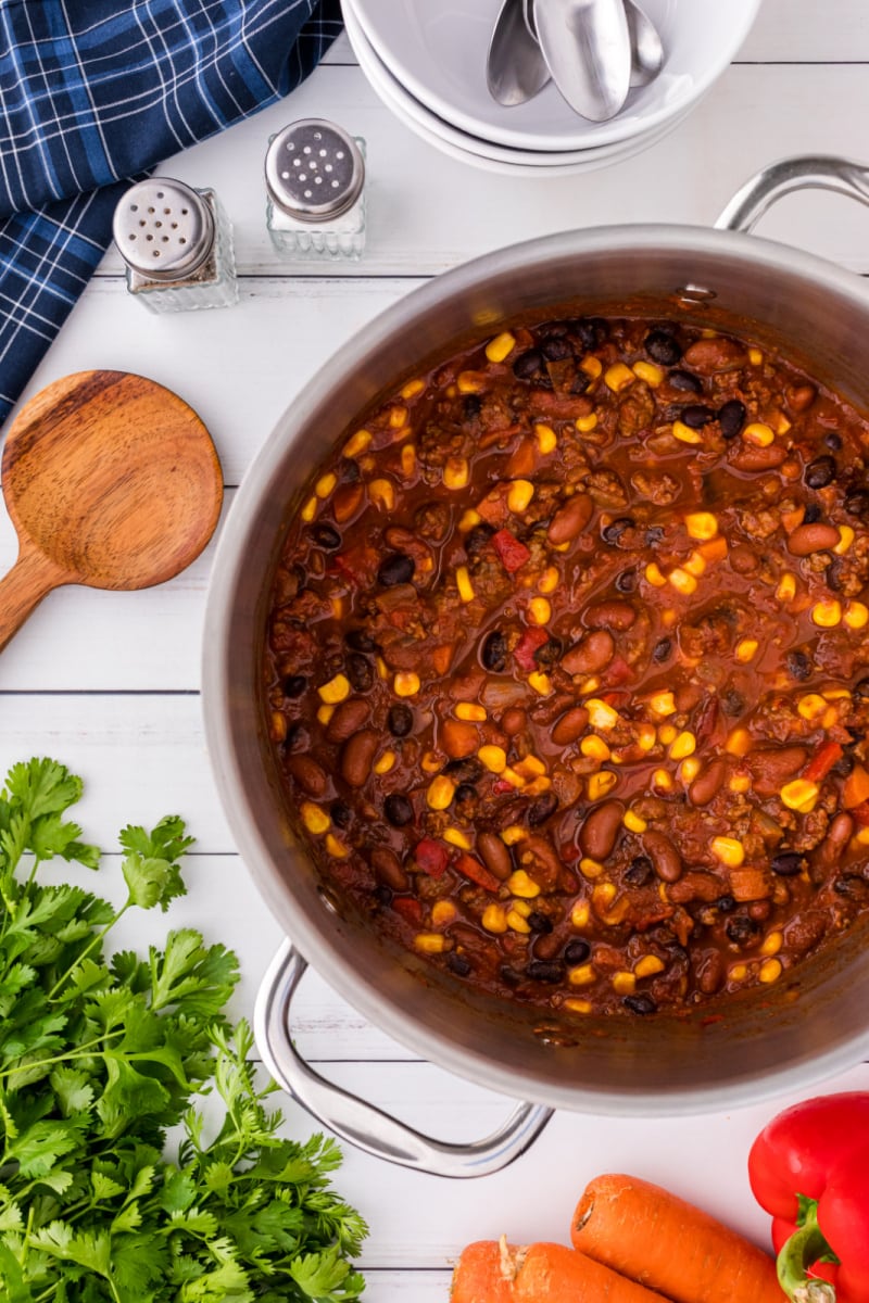 confetti chili in a pot