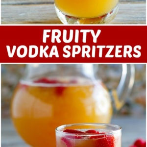 pinterest collage image for fruity vodka spritzers