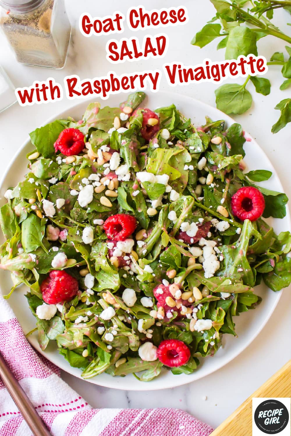 Goat Cheese Salad with Raspberry Vinaigrette Recipe Girl