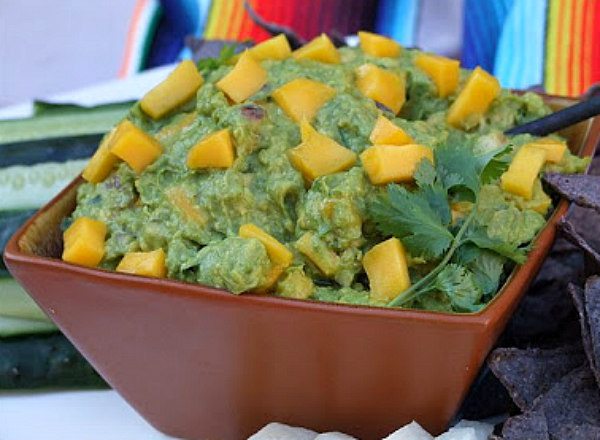 Mango Guacamole in a bowl