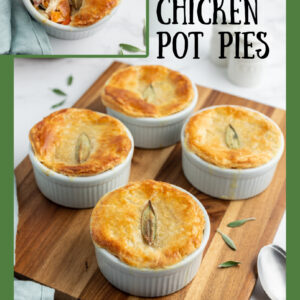 pinterest collage image for mini chicken pot pies