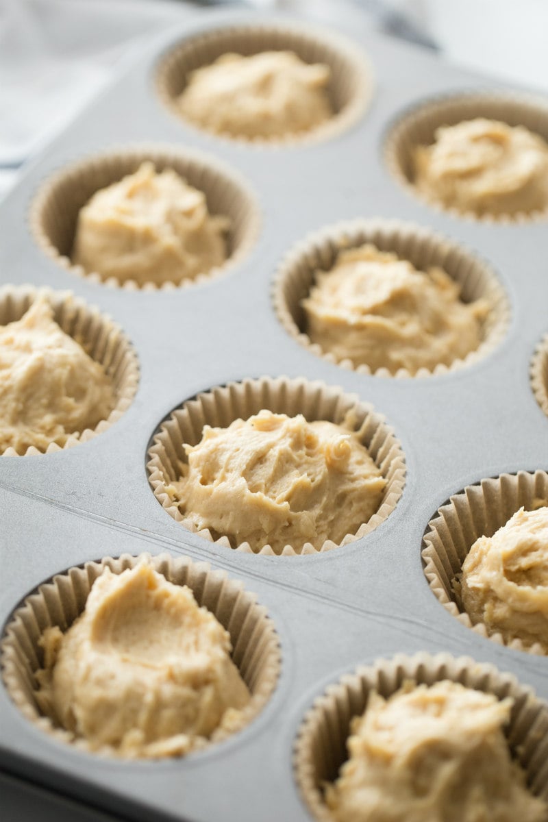 Peanut Butter Cookie Cupcakes ready for oven