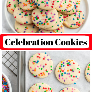 pinterest collage image for celebration cookies