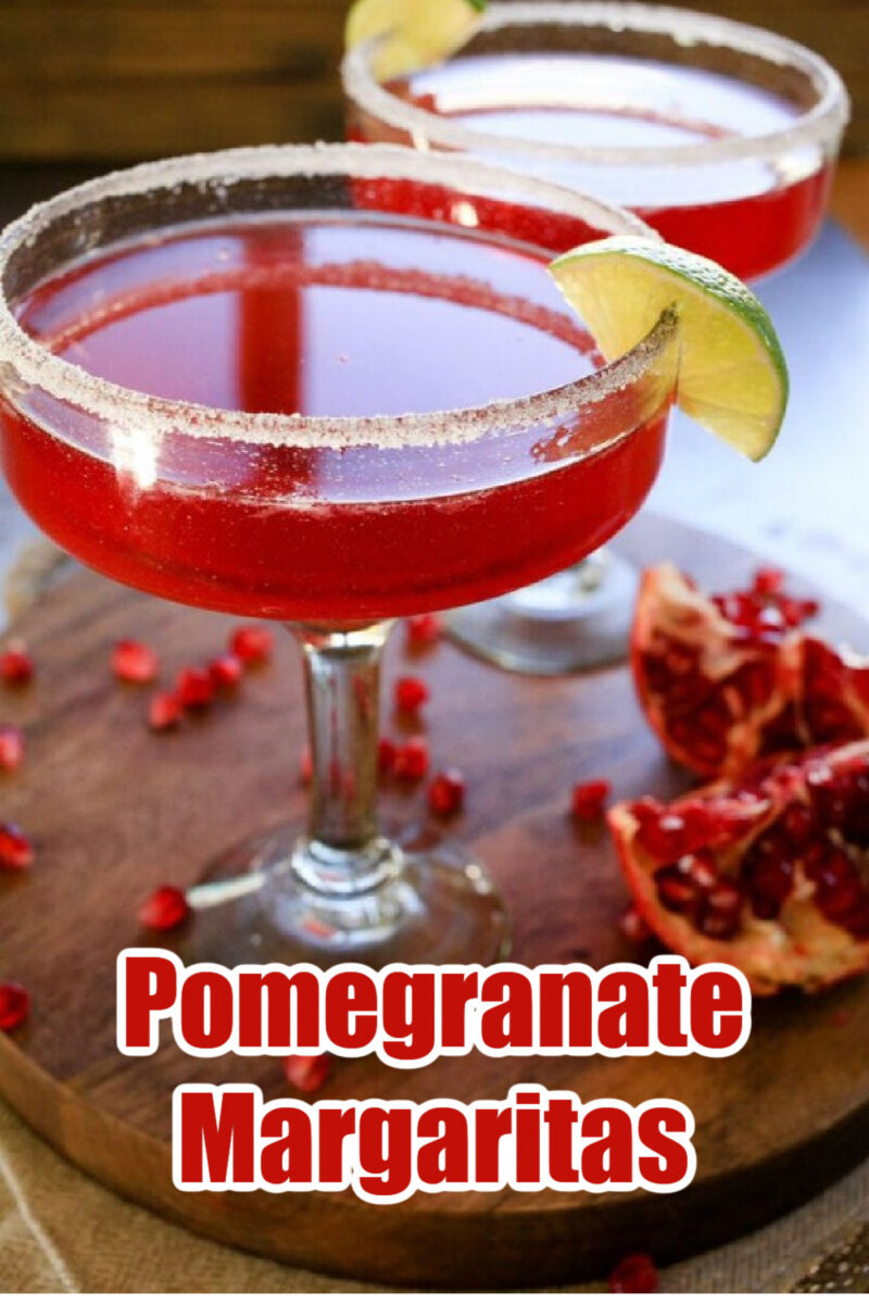 pinterest image for pomegranate margaritas
