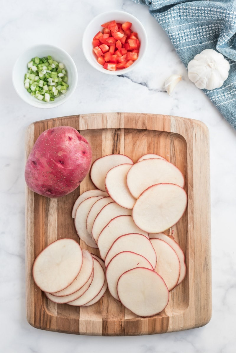 ingredients displayed for scalloped potatoes