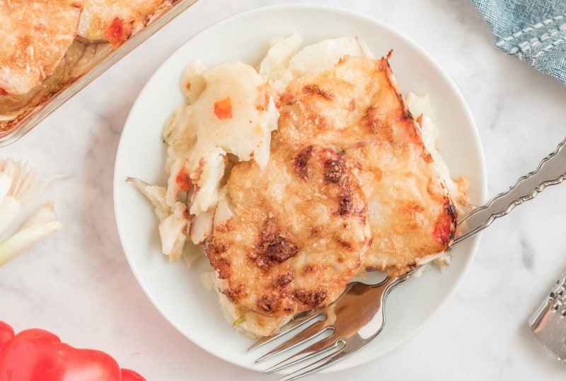 Scalloped Potatoes with Peppers and Swiss Cheese Recipe Girl