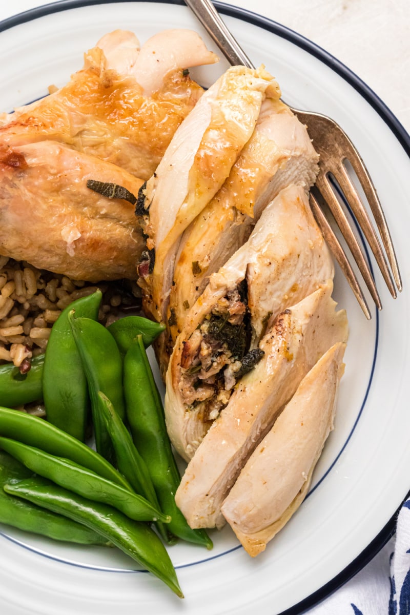 chicken with beans on a plate