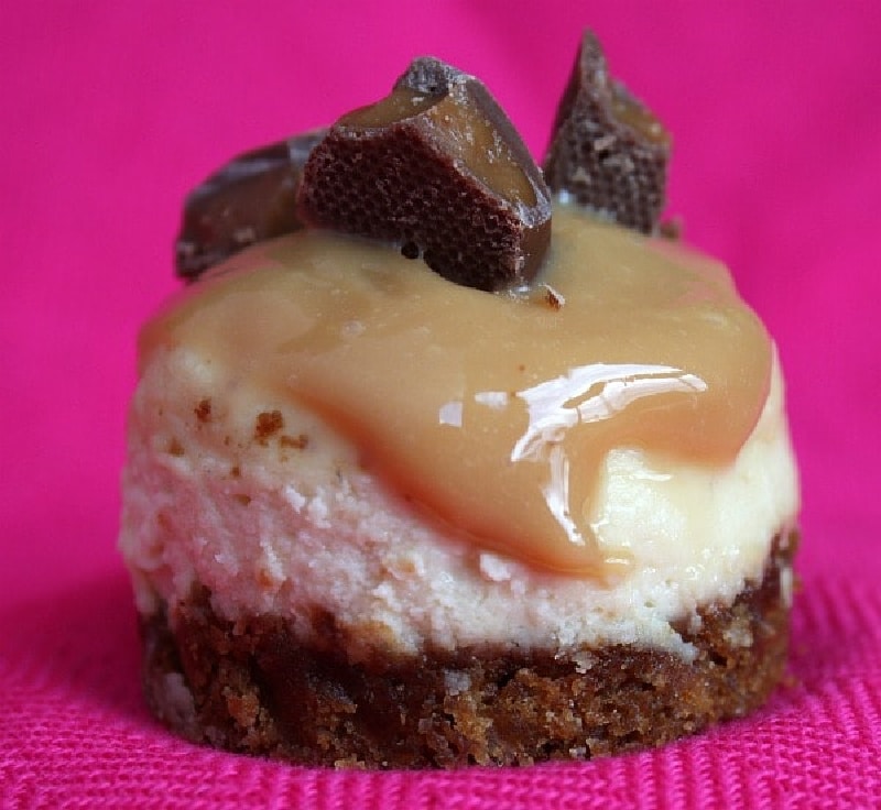 mini toffee crunch cheesecake