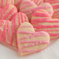 weight watchers sugar cookies heart shaped on white platter