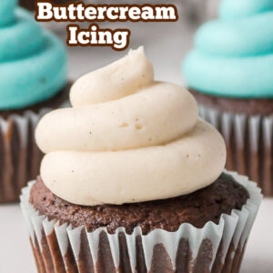 pinterest image for white buttercream icing