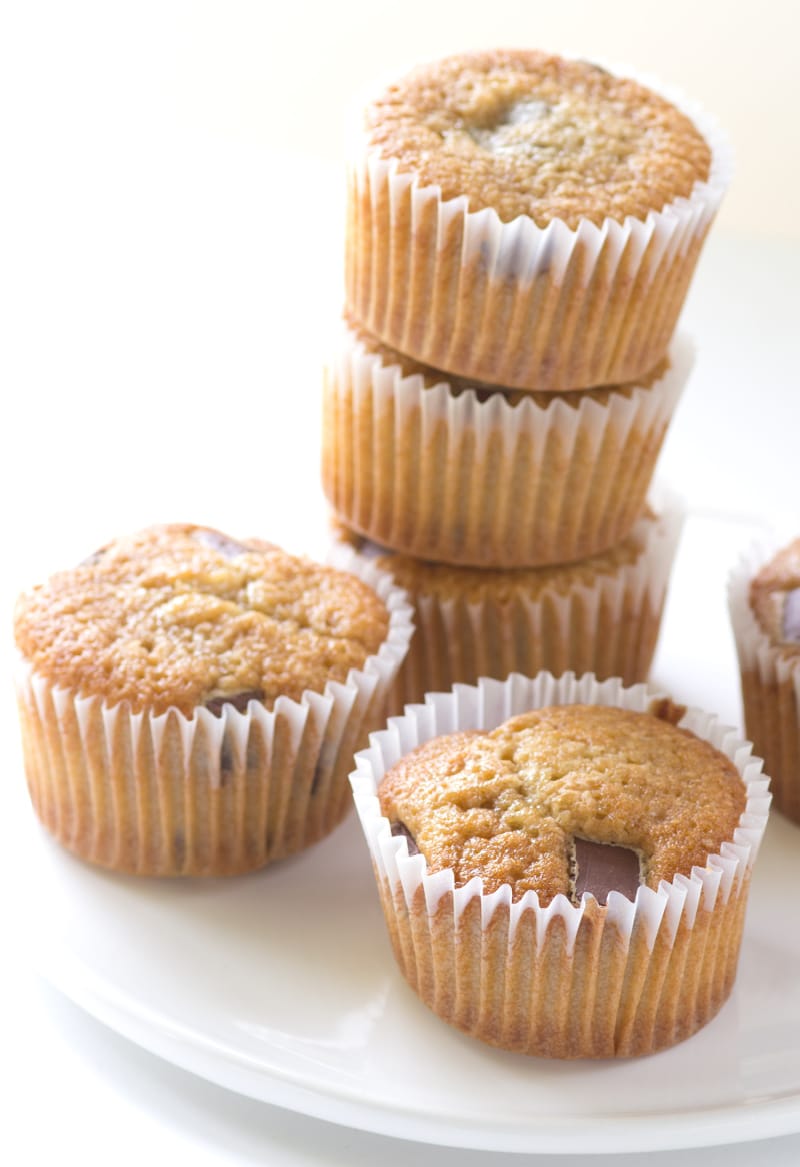 chocolate chunk cookie cupcakes displayed