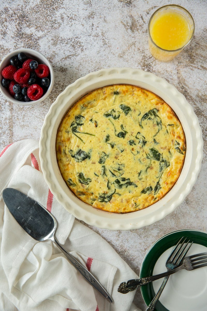 crustless spinach and cheese quiche