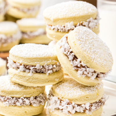 alfajores stacked on plate