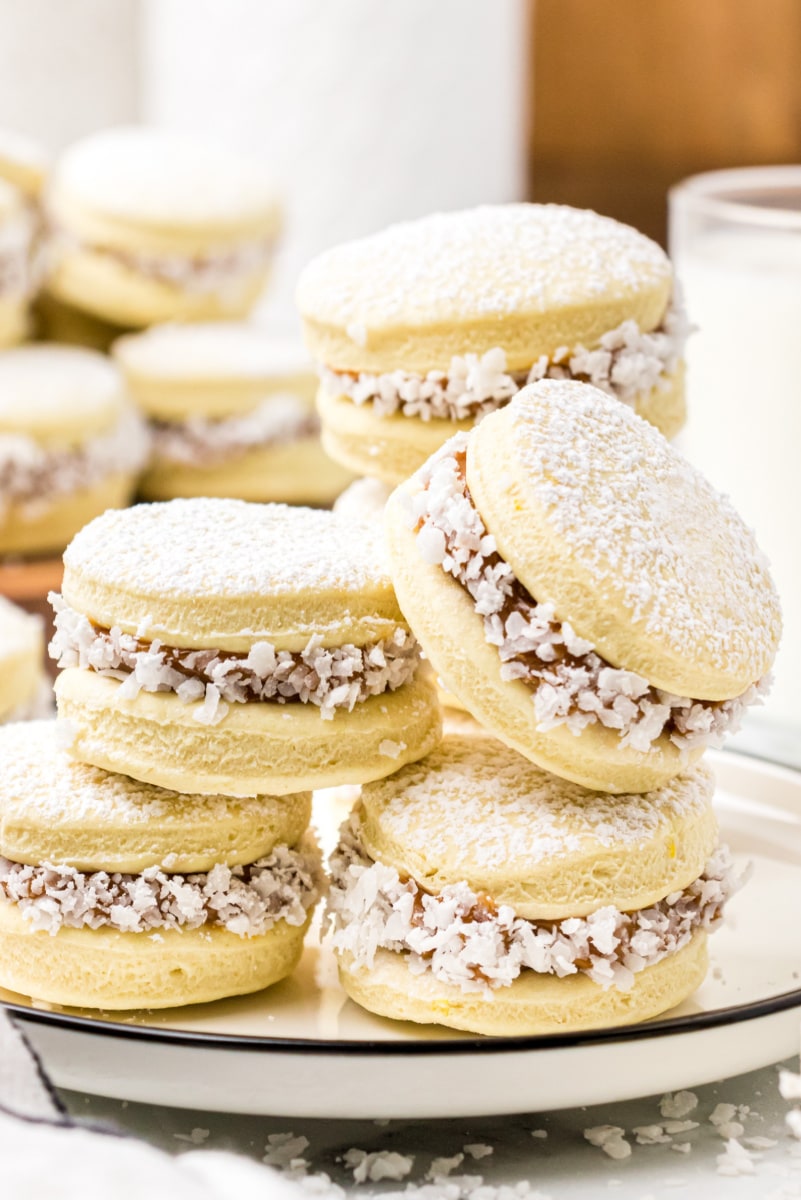 alfajores stacked on plate