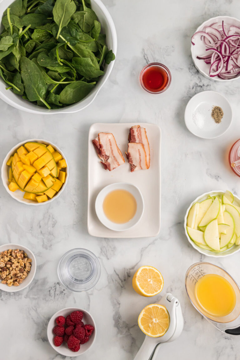 Baby Spinach Salad with Warm Citrus Bacon Vinaigrette - Recipe Girl