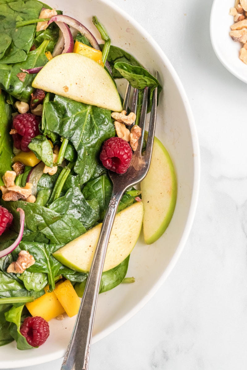 baby spinach salad with warm citrus bacon vinaigrette