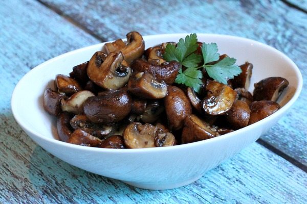 bowl of sauteed mushrooms