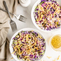 two bowls of cabbage salad