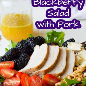 pinterest image for blackberry salad with pork