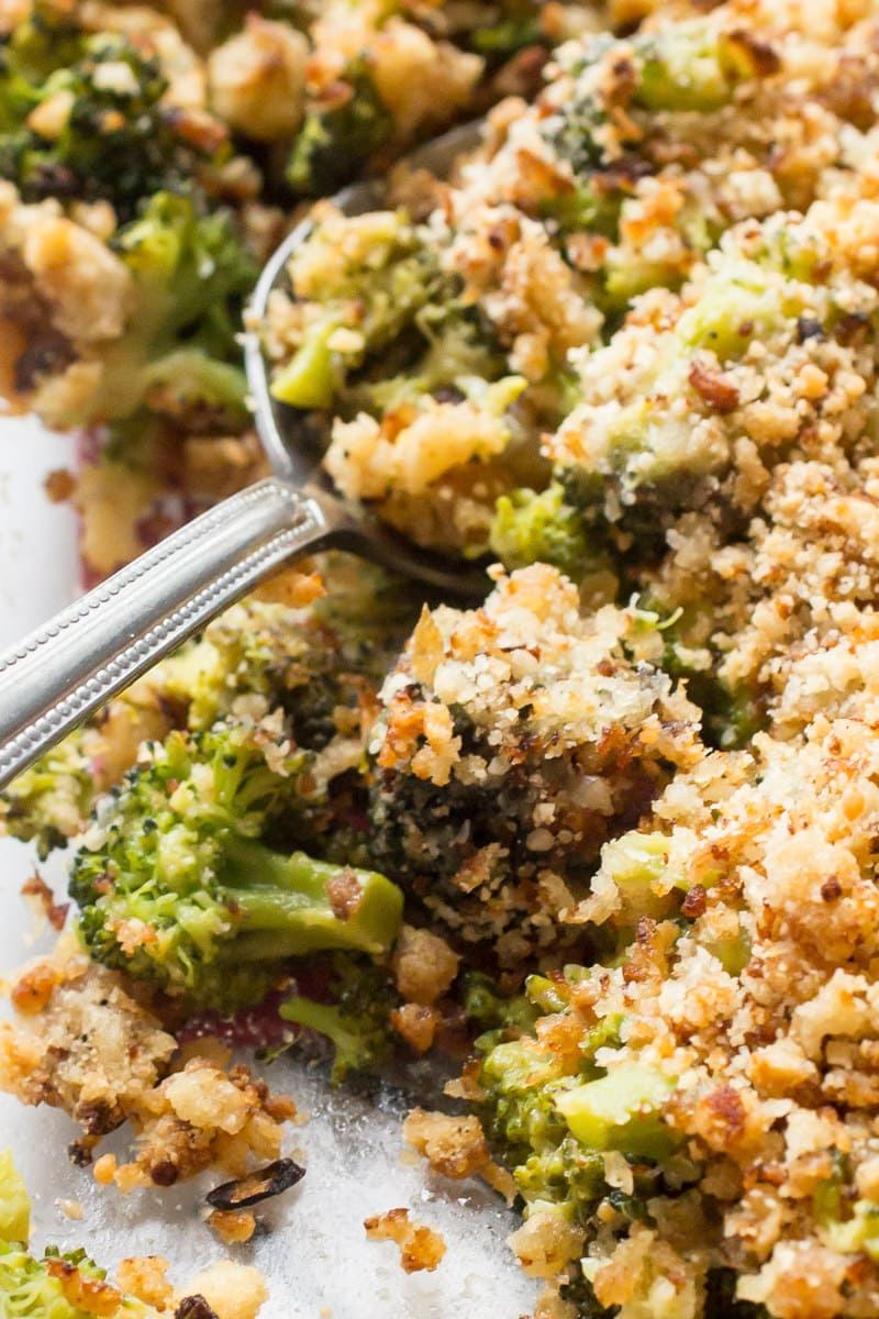 serving broccoli gratin
