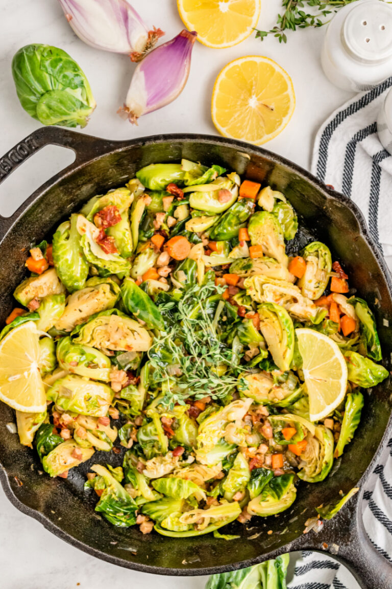 Lemon Brussels Sprouts with Pancetta and Thyme Recipe Girl