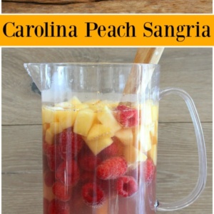 pinterest collage image for carolina peach sangria