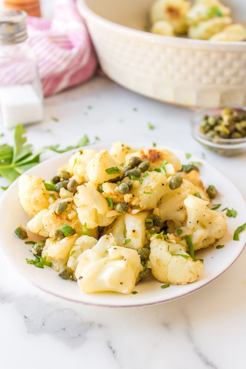 cauliflower with capers in a dish
