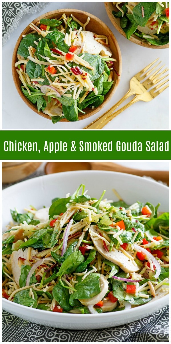 chicken, apple and smoked gouda salad