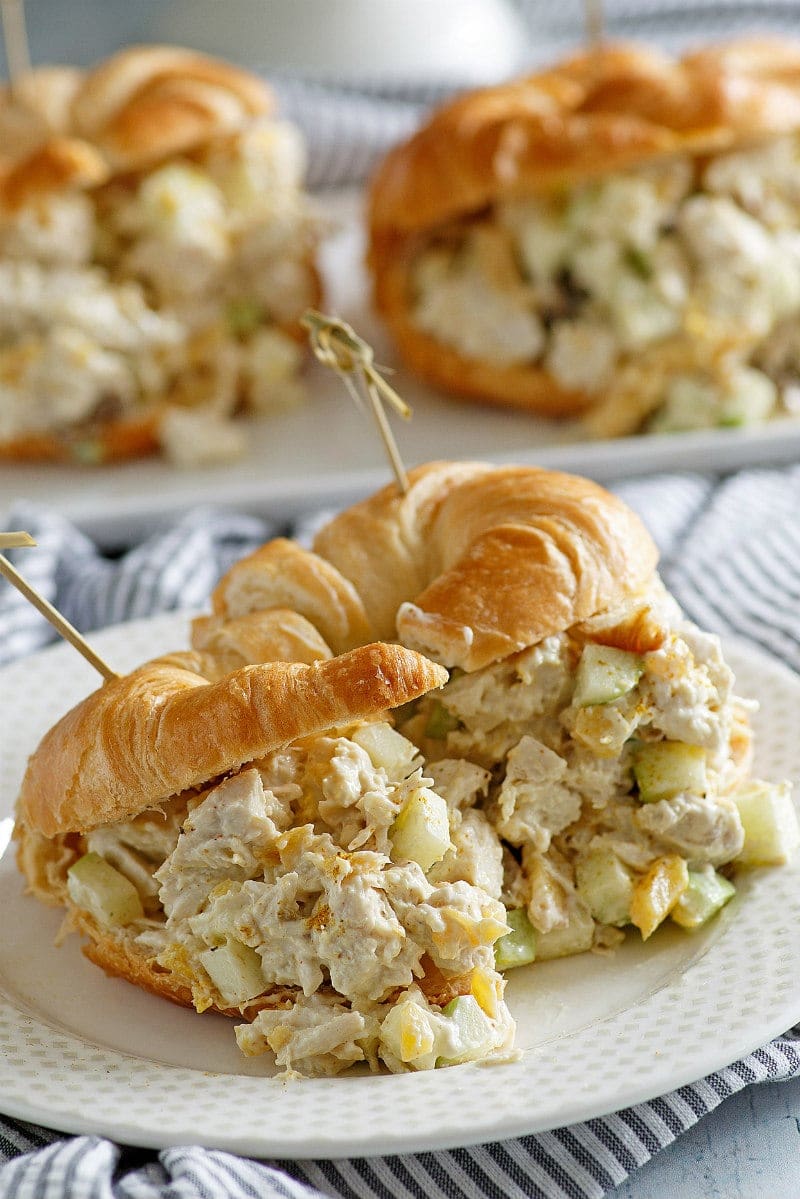 Chicken Croissants on a plate