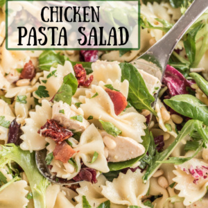 chicken pasta salad pinterest image