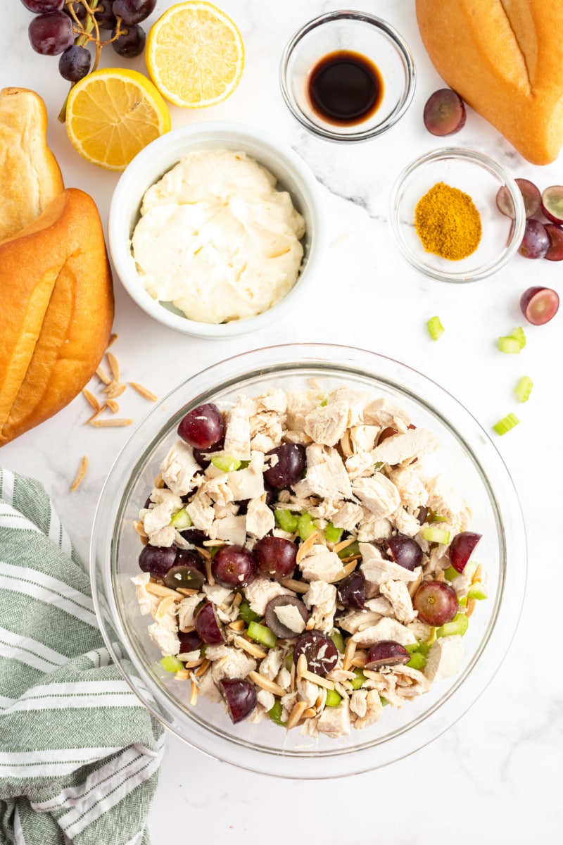 bowl of chicken salad for sandwiches