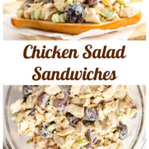 pinterest image for chicken salad sandwiches