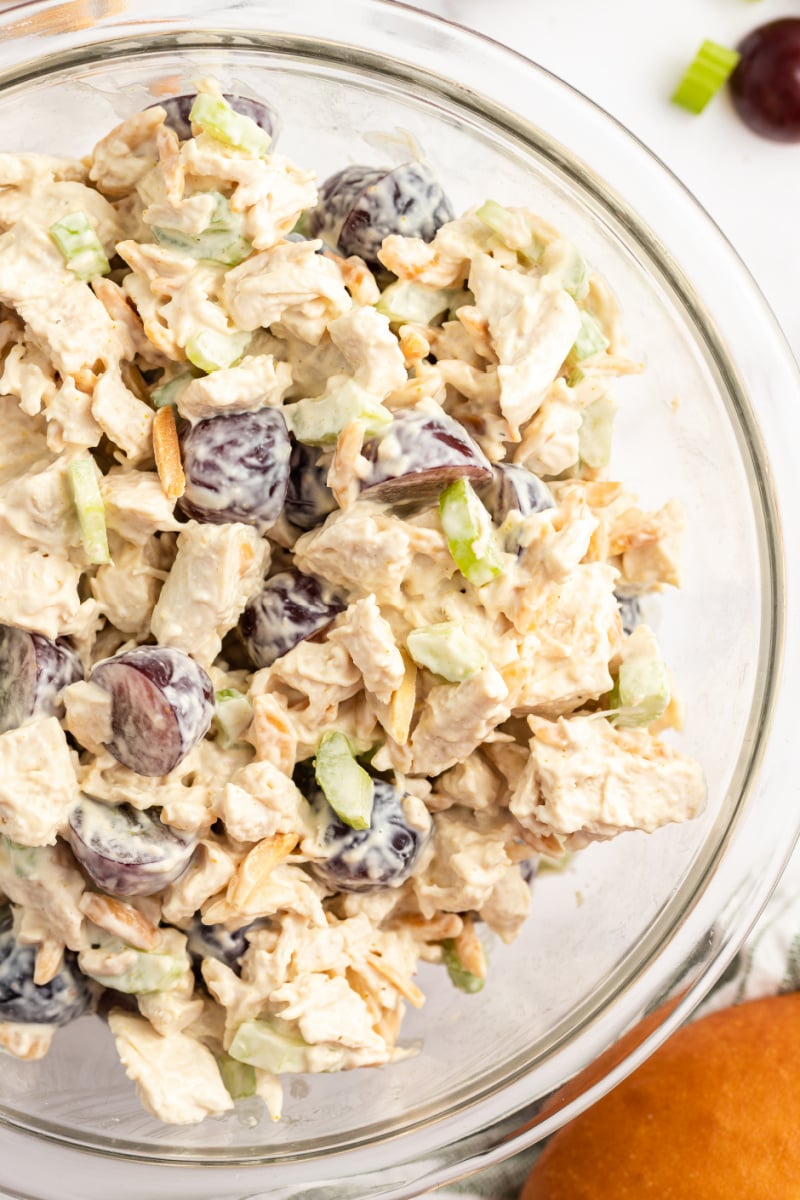 chicken salad in a bowl for making sandwiches