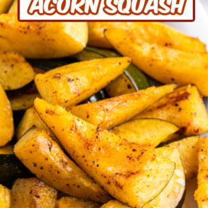 pinterest image for chili roasted acorn squash