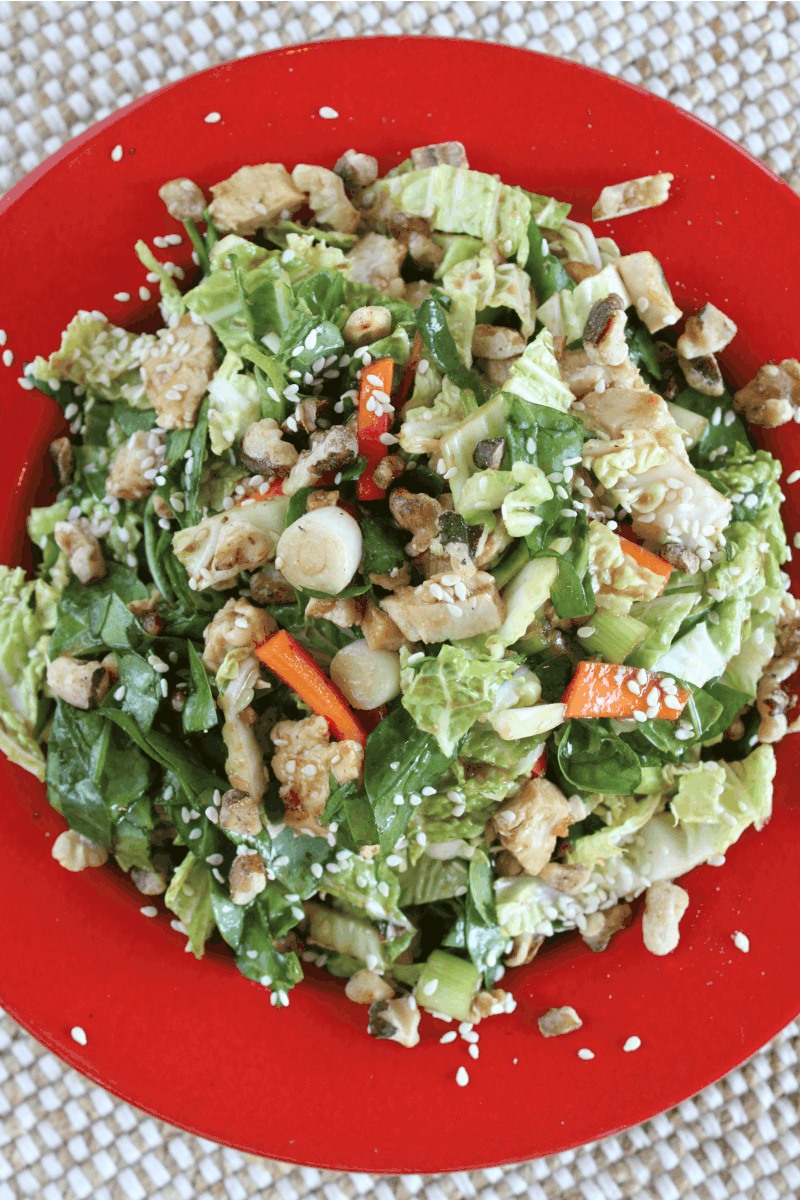 Serving of Chinese Chicken and Walnut Salad